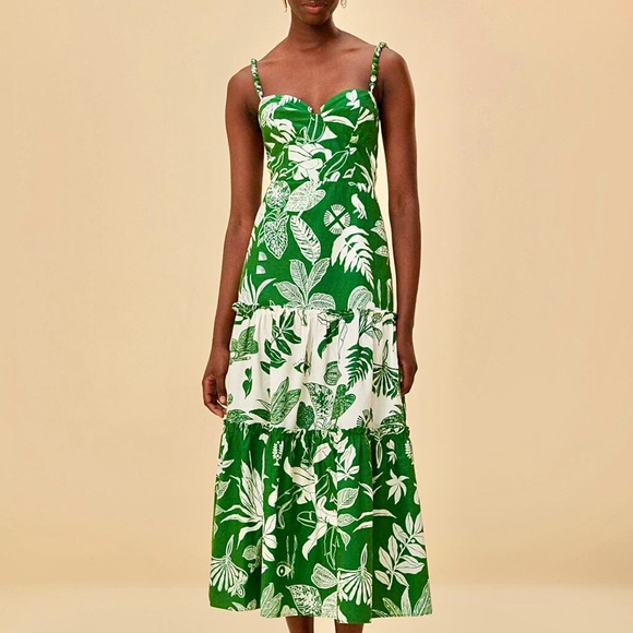 ๐บ๐HP๐๐บ NWT Farm Rio Forest Soul Mix Midi Dress - Picture 2 of 16